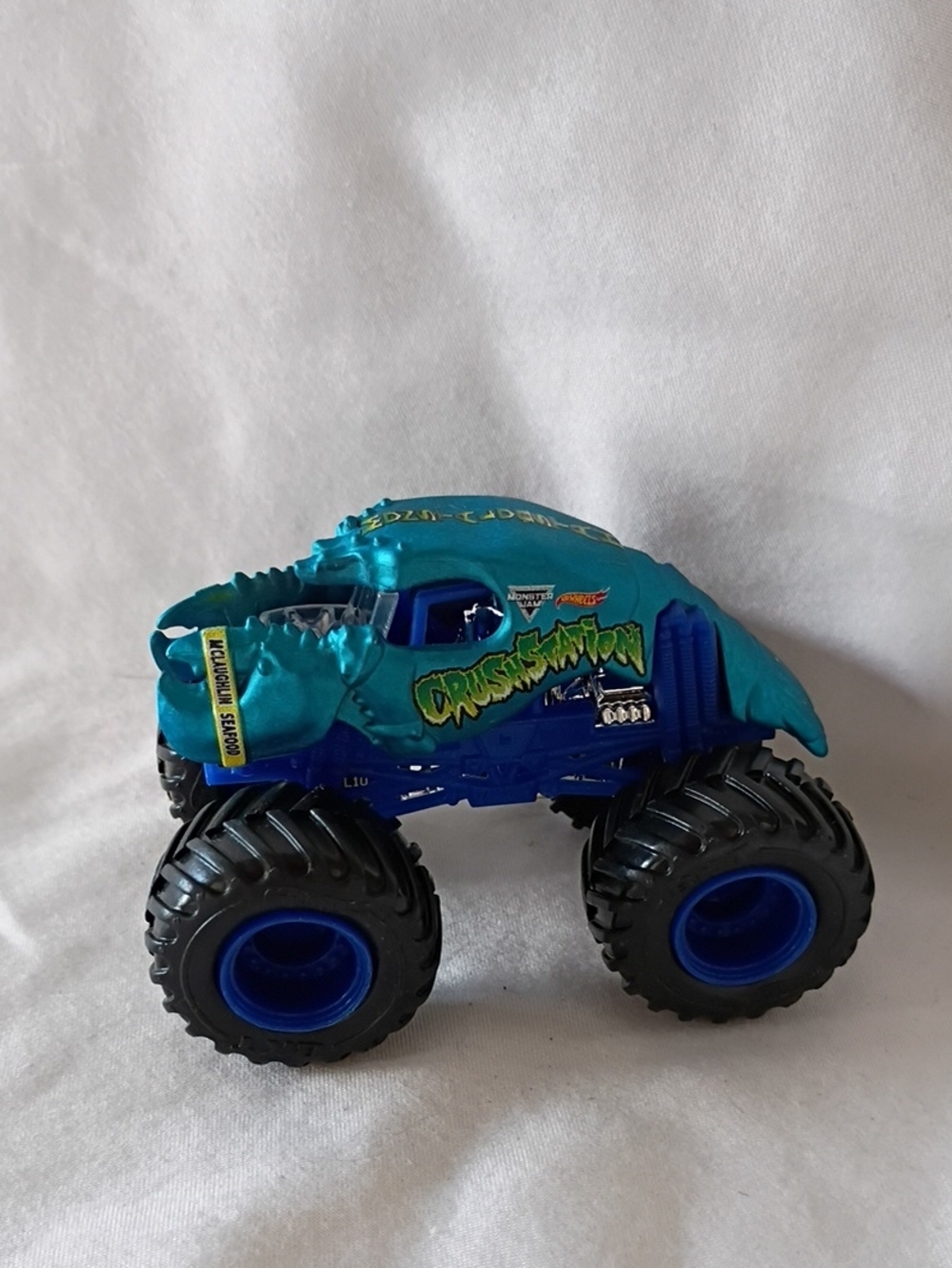 EUC Hot Wheels Monster Jam Crushstation Blue 2018 Exclusive Monster Truck